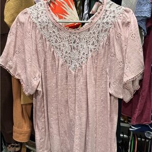 Knox Rose Pink Lace Blouse